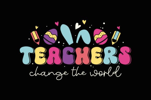 Retro Easter Teacher SVG Design for Crafts and Graphics