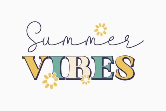 Summer Vibes Retro Groovy Inspirational Graphics for Crafts